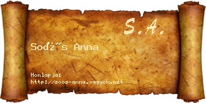 Soós Anna névjegykártya