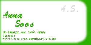 anna soos business card