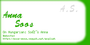 anna soos business card